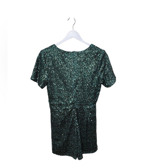 Francesca’s Hunter Green Sequin Romper | Medium - Picture 2 of 4